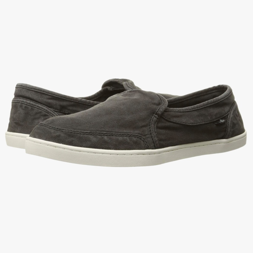 Sanuk Pair O Dice Women’s Casual Flat Slip On Shoes Washed Black 5